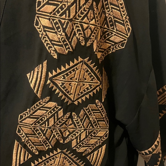 Lush Black and Tan Cardigan sheerwith Timeless Elegance - Picture 2 of 7